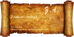 Zombor Antal névjegykártya